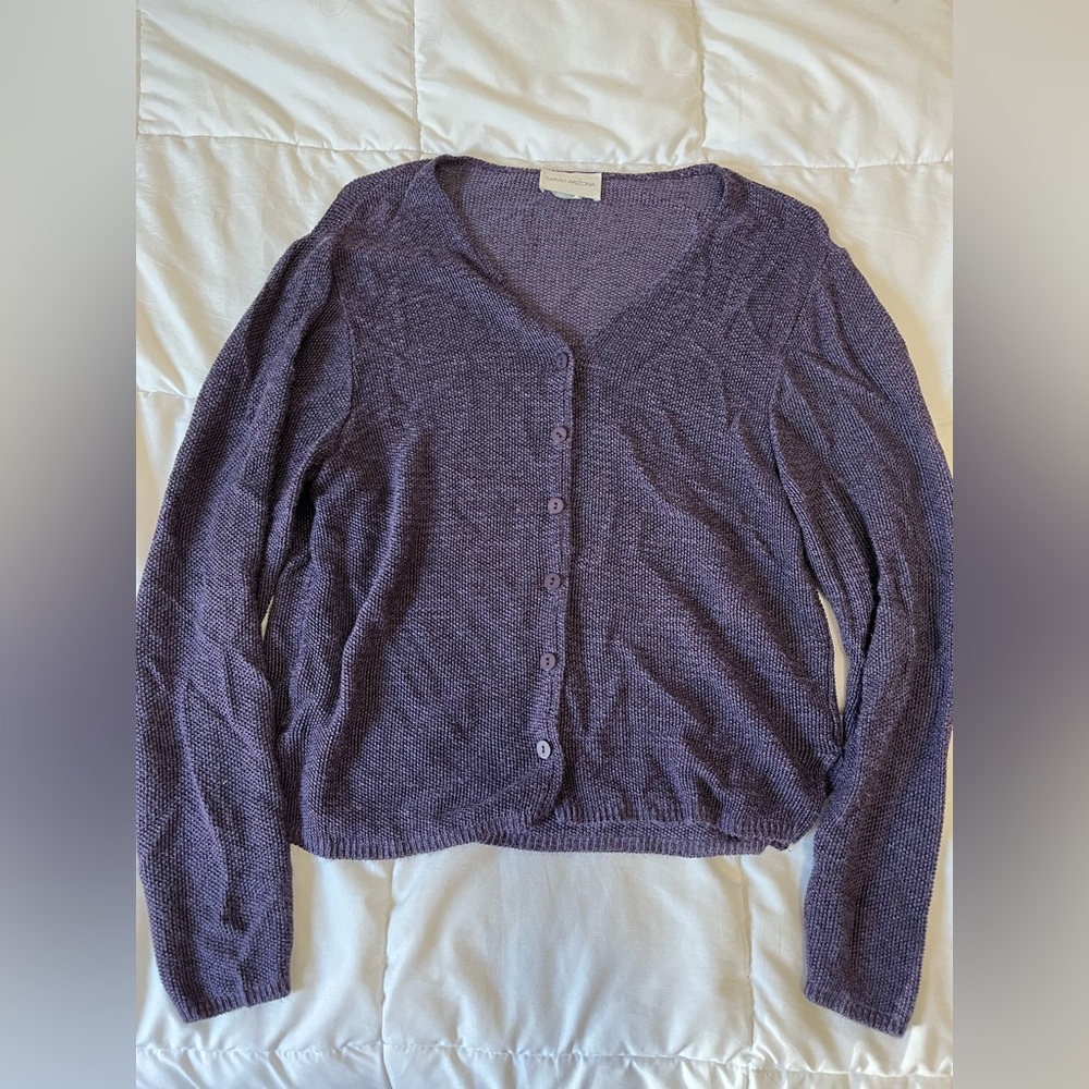 Purple cardigan